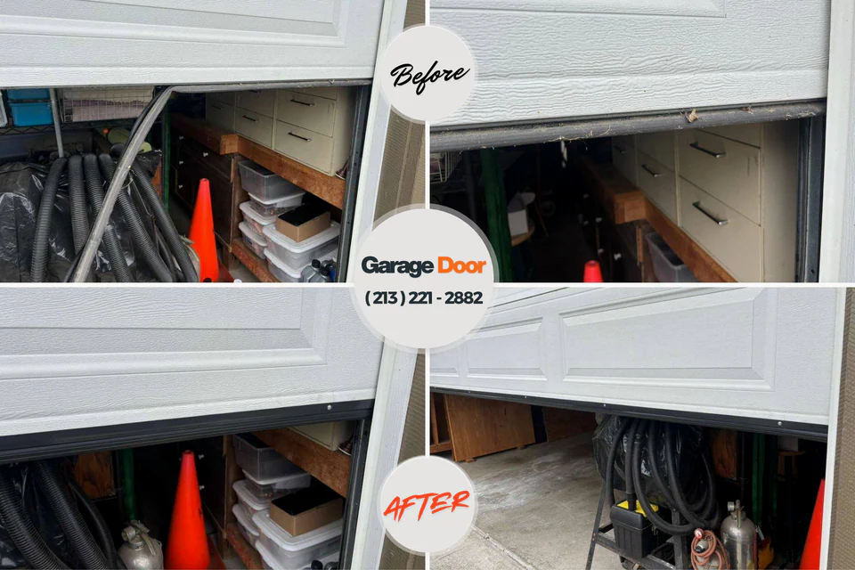 Before and after: garage door repair Celoron, NY
